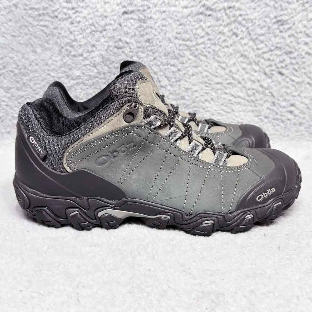 Oboz Bridger Low Mens Size 8 Hiking Shoes Dark Shadow Gray Nubuck